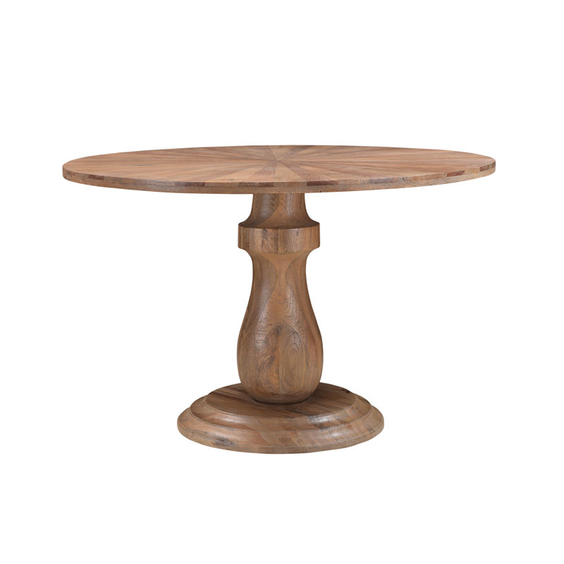 Foundry Select Echols Mango Solid Wood Pedestal Dining Table Wayfair